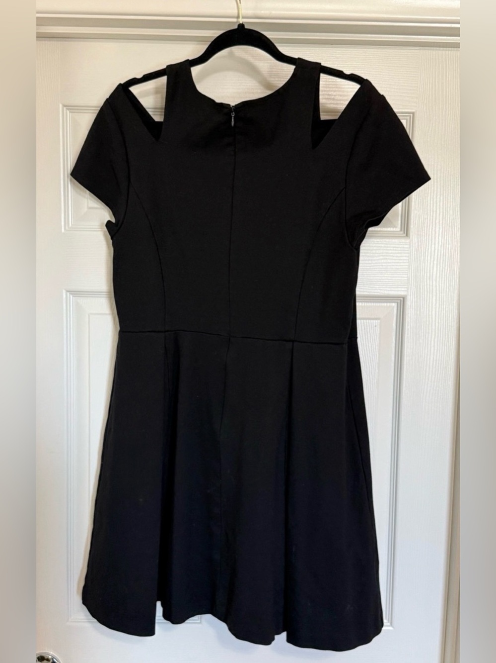 INC Black Cold Shoulder Fit & Flare Dress XL Mini Little Black Dress - Picture 2 of 3